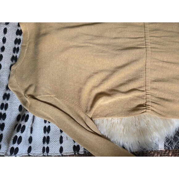 J.Jill Women's M Tan Linen Blend Cardigan 3 Button V-neck Minimalist Lagenlook - Picture 8 of 9